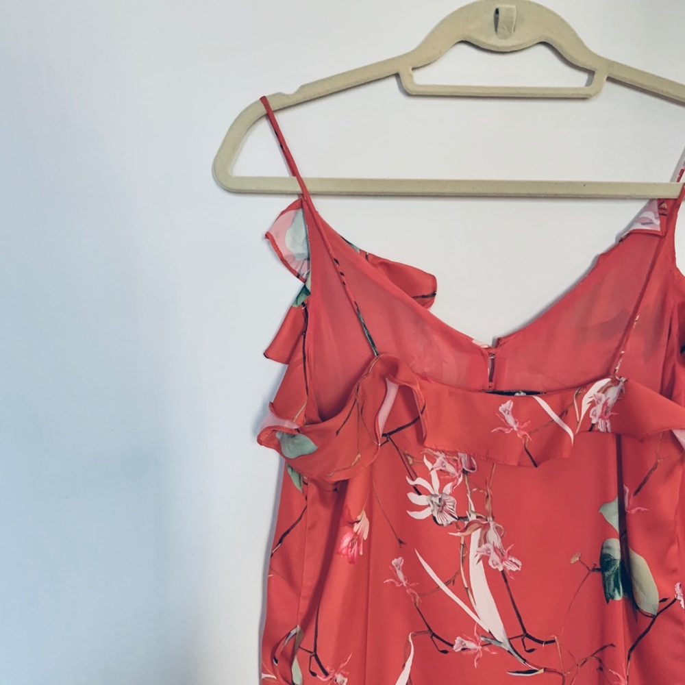 Mango Pink Floral Frilly Casual/Cocktail Dress